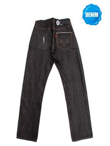 HED106 Unwashed Selvedge Denim with Stingray Skin