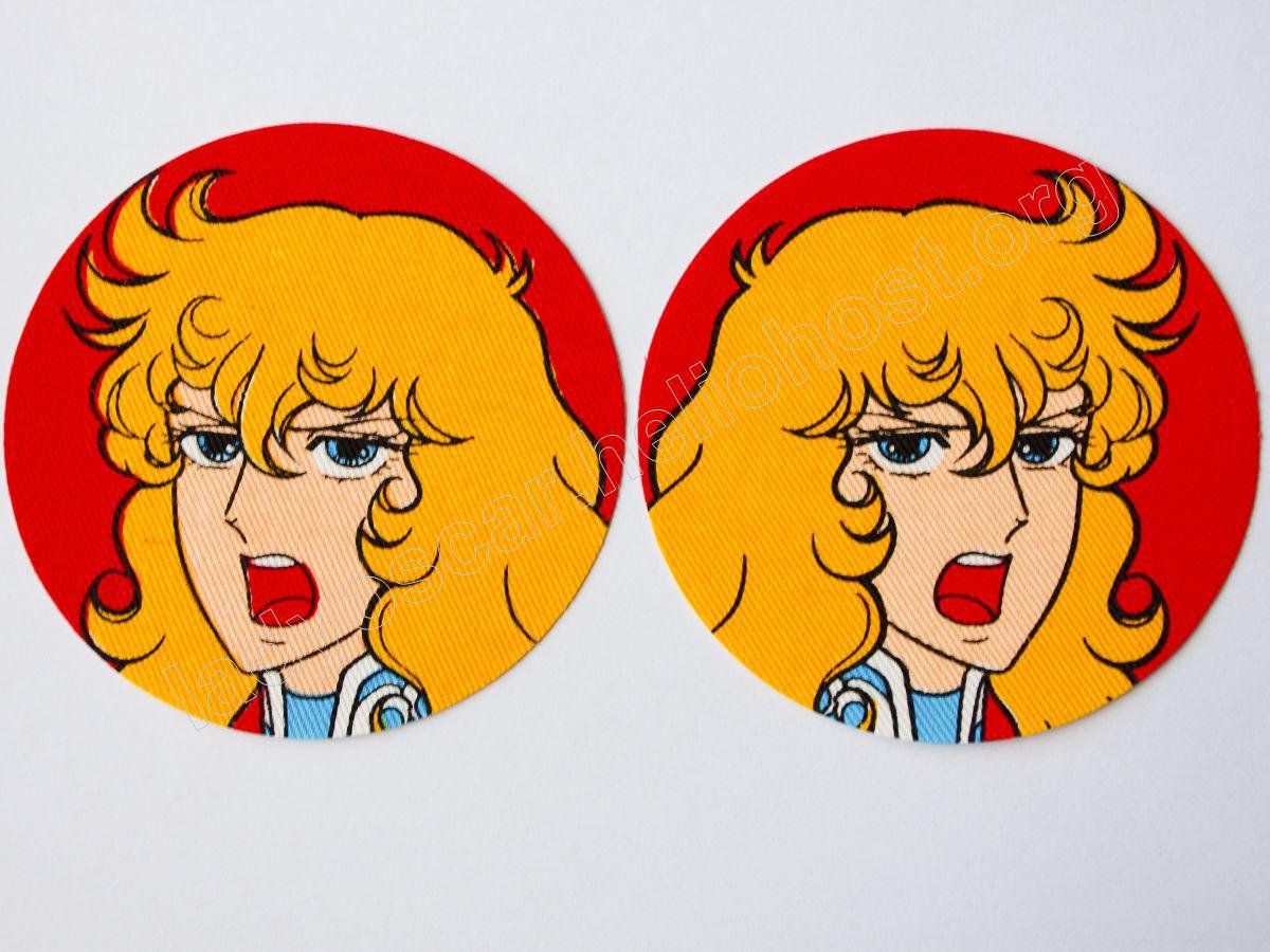 THE ROSE OF VERSAILLES (LADY OSCAR) OFFICIAL PATCHES FOR CLOTHES 2PCS NEW NOT USED