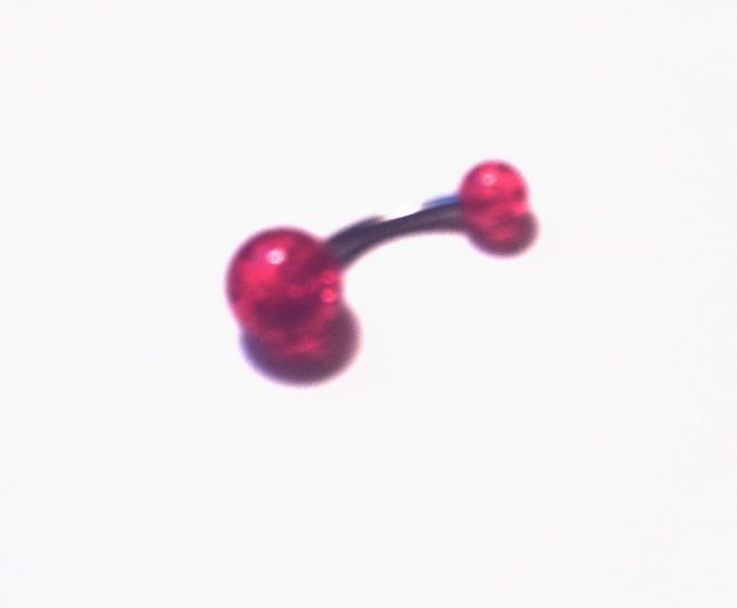 #10 Red with Glitter Belly Ring