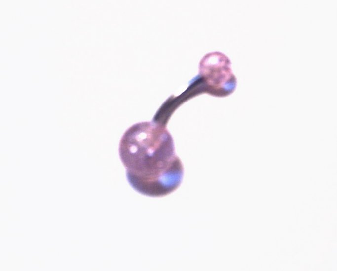 #13 Palest Transparent Pink with Glitter Belly Ring