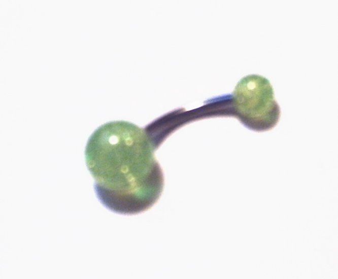 #17 Yellow Belly Ring with Glitter