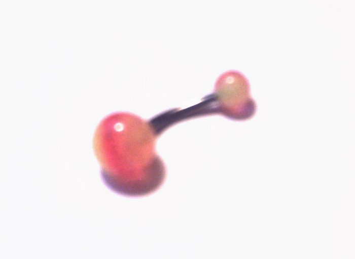 #18 Yellow, Orange, & Pink Stripe Belly Ring with Glitter