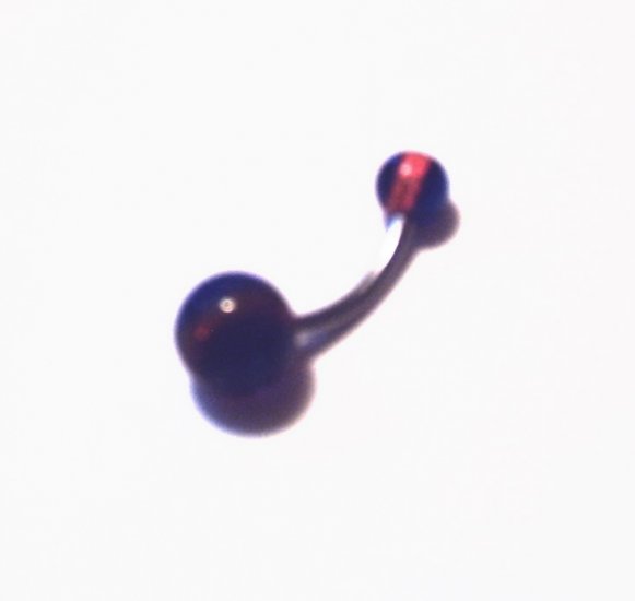 #23 Blue & Orange Stripe Belly Ring with Glitter