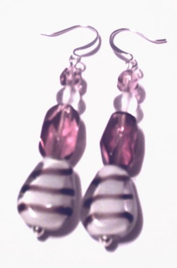 Lavender Stripe Earrings