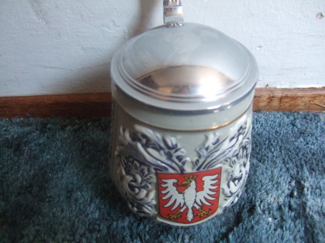 Original King #406 Beer Stein With Frankfurt Coat Of Arms