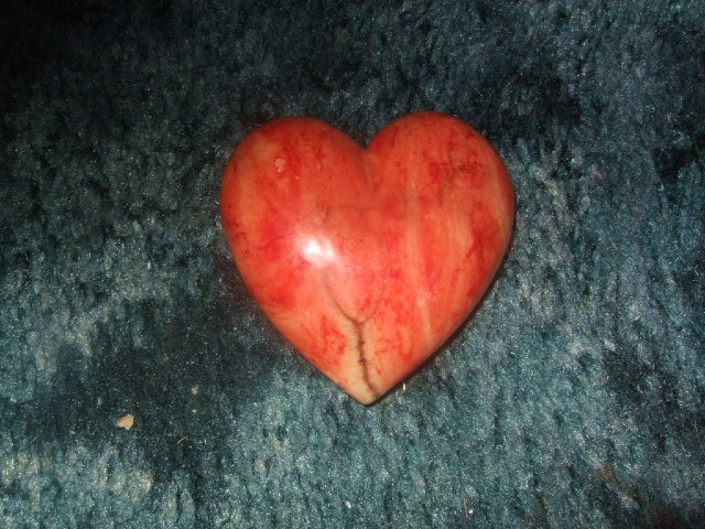 Alabaster Heart Hand Carved Made In Italy 2.25 Inches Wide
