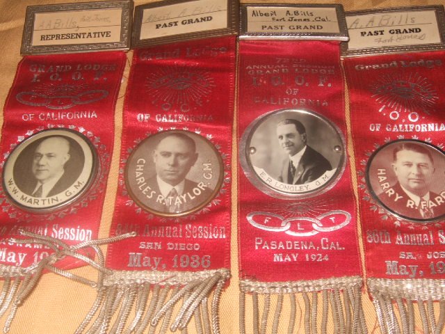 Large Group Of Representative Lodge Ribbons/Buttons/Medals 1907 to 1943