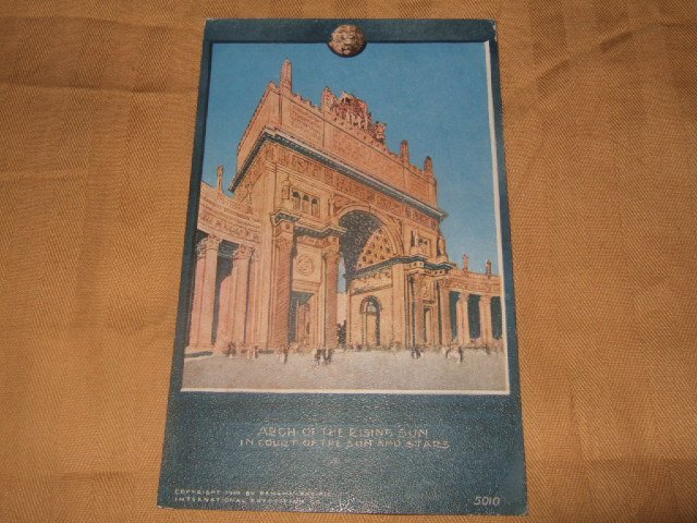 1912 Panama Pacific Exposition Postcard Arch Of The Rising Sun