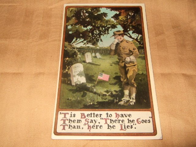 "Tis Better To Have Them Say Army Postcard from 1910'S