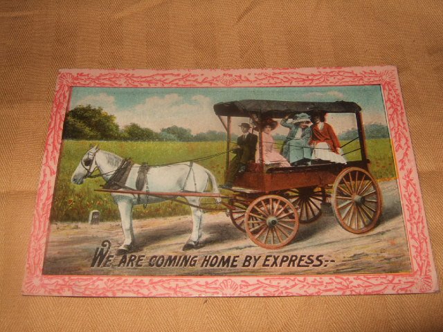 We Are Coming Home By Express USA Postcard 1910's?