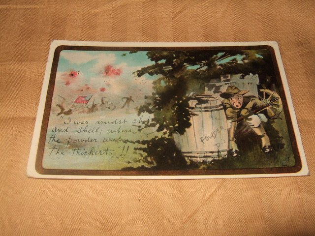 I Was Amidst Shot And Shell Army Postcard 1910's