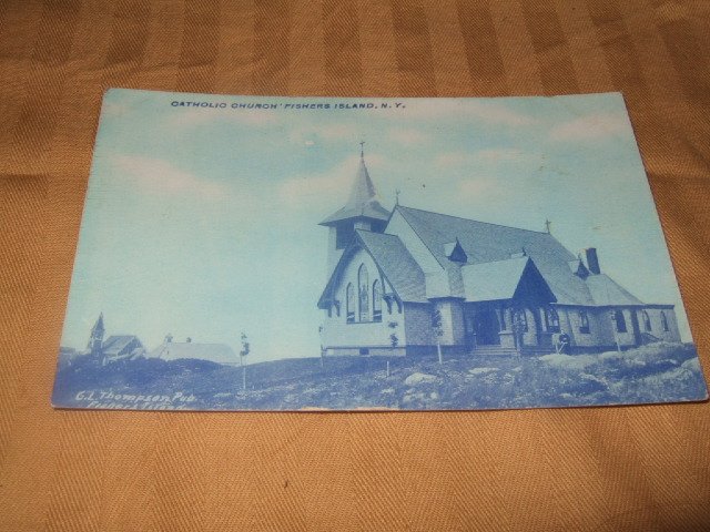 Catholic Church Fisher's Island, NY Postcard 1910's--1920's