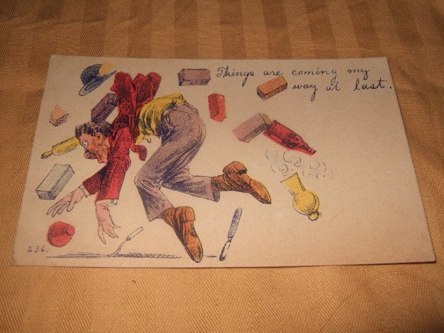 Things Are Coming My Way At Last 1 Cent Postcard 1910's