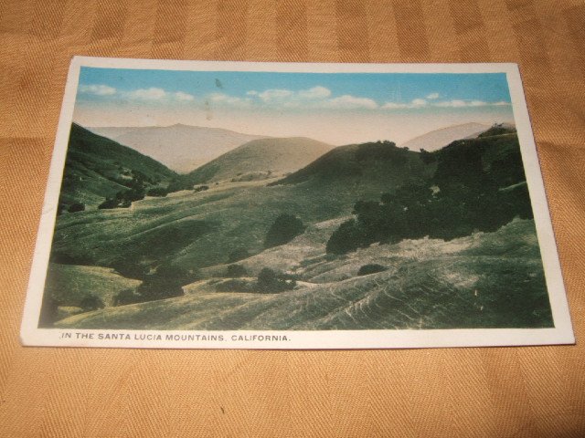 Santa Lucia Mountains One Cent Postcard 1920's?