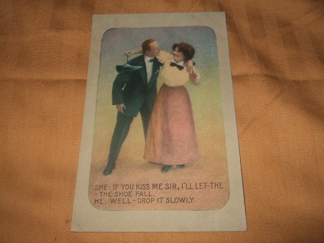 I'll Let The Shoe Fall 1910's Postcard Series 201