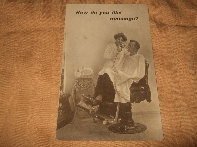 How Do You Like Massage? Postcard 1910's