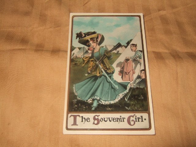 The Souvenir Girl 1910's Postcard