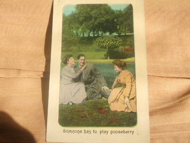 Someone Has To Play Gooseberry 1910's Postcard