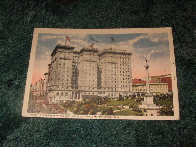 St. Francis Hotel & Union Square Hotel 1910's Panama Pacific Postcard