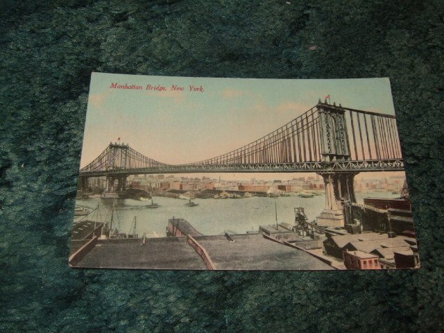 Manhattan Bridge, New York 1910's Postcard