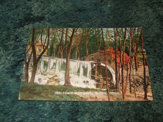 Old Town Mill, New London, Connecticut 1910's Postcard H.D. Utley