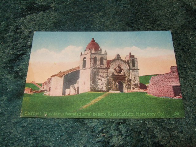 Carmel Mission, Monterey California #58 1910's Postcard