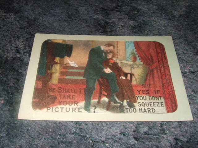 Shall I Take Your Picture? 1910's Color Postcard