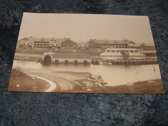 Black And White Buildings/River Scene Postcard 1910's?