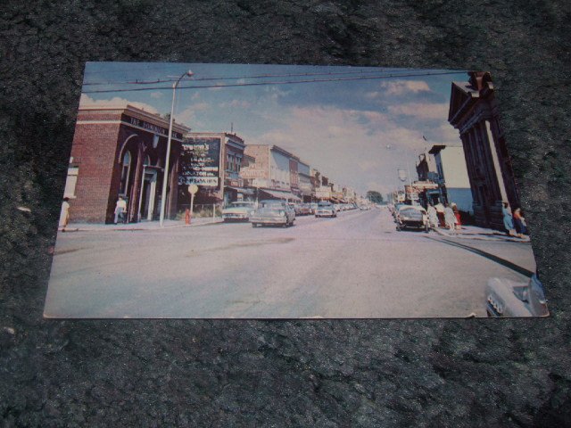 1950's Fort Francis Ontario Canada Downtown Scene Postcard