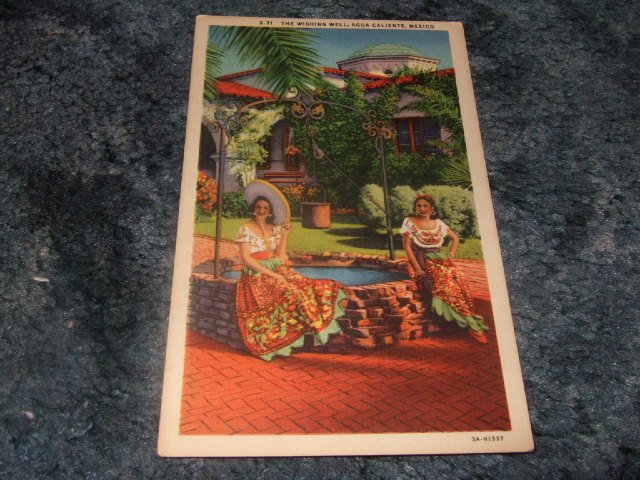 The Wishing Well Agua Caliente Mexico Postcard One Cent