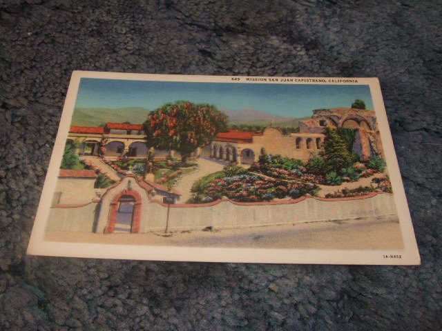 #649 Mission San Juan Capistrano, California Postcard 1920's?