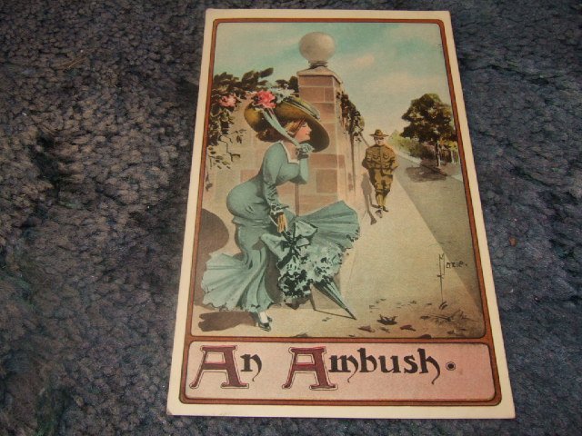 An Ambush 1910's Army Postcard