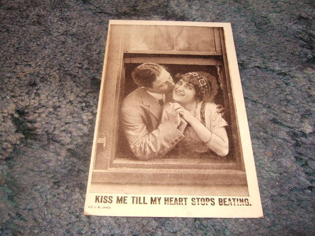 Kiss Me Till My Heart Stops Beating 1910's Postcard