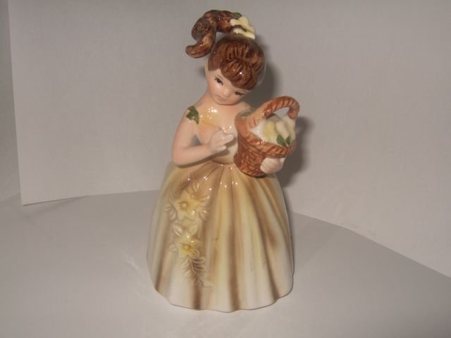 Pretty Enesco Girl Planter E-4088 7 Inches Tall