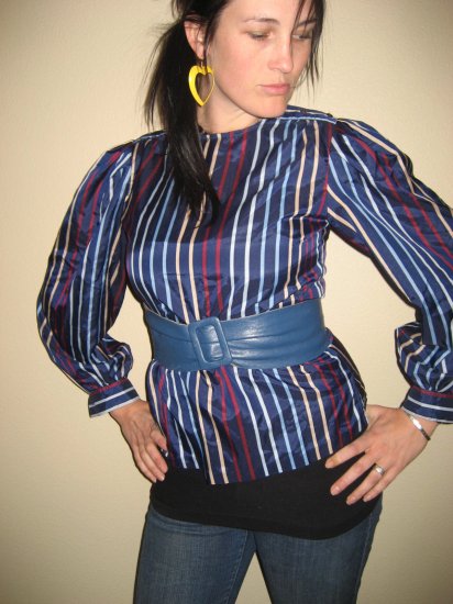 Striped Poof Blouse