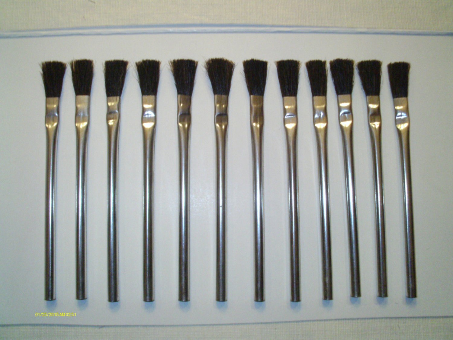 12 pc ACID/FLUX BRUSHES 6" LONG PLUMBING, SODER, GLUE, OIL, GREASE