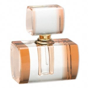 Peach and Clear Glass Perfume Bottle