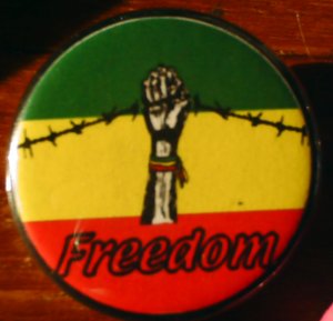 RASTA FREEDOM pinback button badge 1.25"