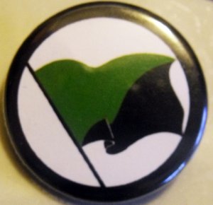 ANARCHO-PRIMITIVIST FLAG pinback button badge 1.25"