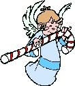 Angel with Candy Cane Return Address Labels
