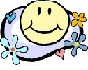 Happy Face and Flowers Return Address Labels