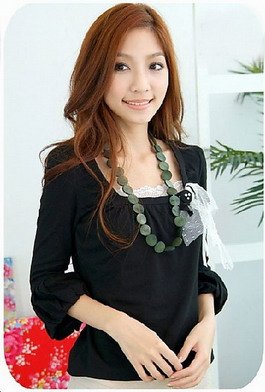 Long Sleeve Blouse (Black)