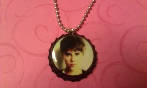 Justin Bieber Bottle Cap Necklace NEW HAIRCUT