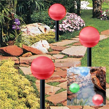 Set of 2 Red Solar Ball Light