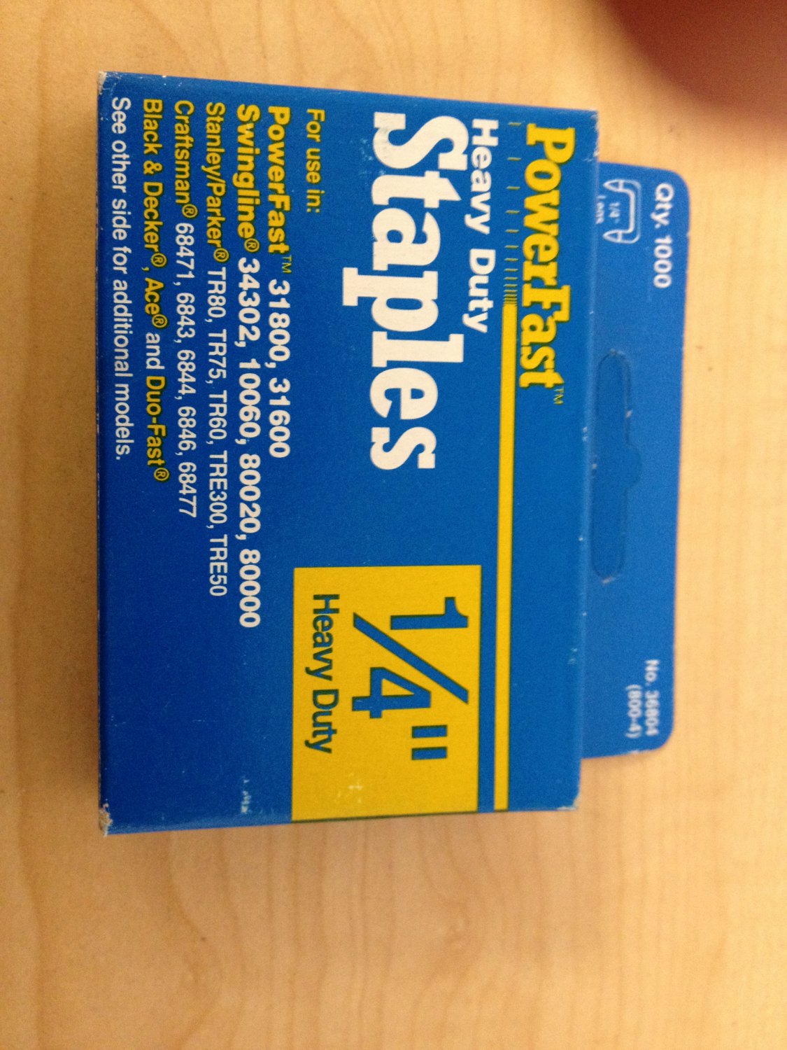 Powerfast 1/4" Heavy Duty Staples Staple - 1000 Count Box