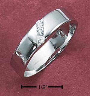CUBIC ZIRCONIA BAND W/ STONES (SR-1755)