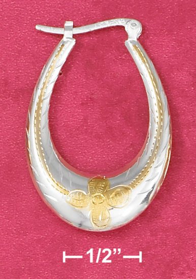 TWO-TONE ETCHED FLOWER HOOPS (EA-3545)