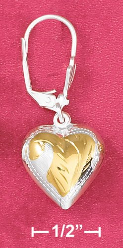TWO-TONE HEART EARRINGS (EA-3537