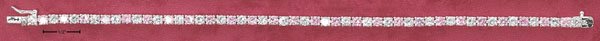 CLEAR AND PINK ROUND CZ BRACELET (BR-2505)