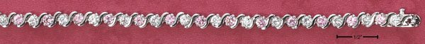 PINK AND CLEAR CZS BRACELET (BR-2503)